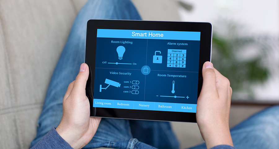 The ability to access and control security components from a mobile device is one of the top smart home trends in Boise. Close-up of smart home security app.